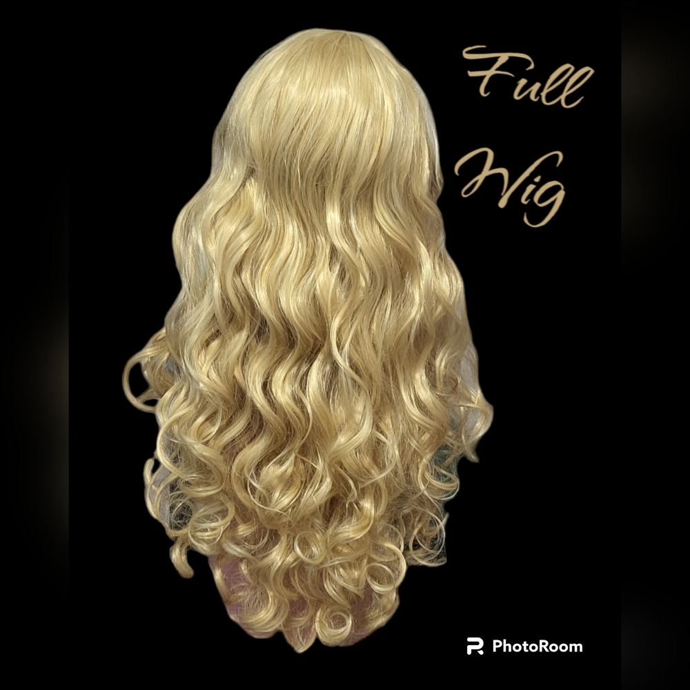 *NEW* Long Luxurious Layered Blonde Human Hair Blend Wig